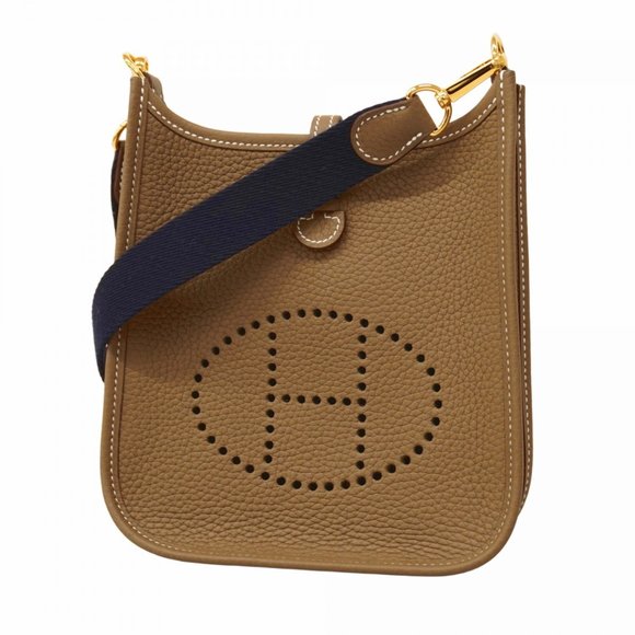 Hermes Hermès Evelyn TPM Taurillon Clemence Etoupe Shoulder Bag with Y Stamp ... - Picture 1 of 7